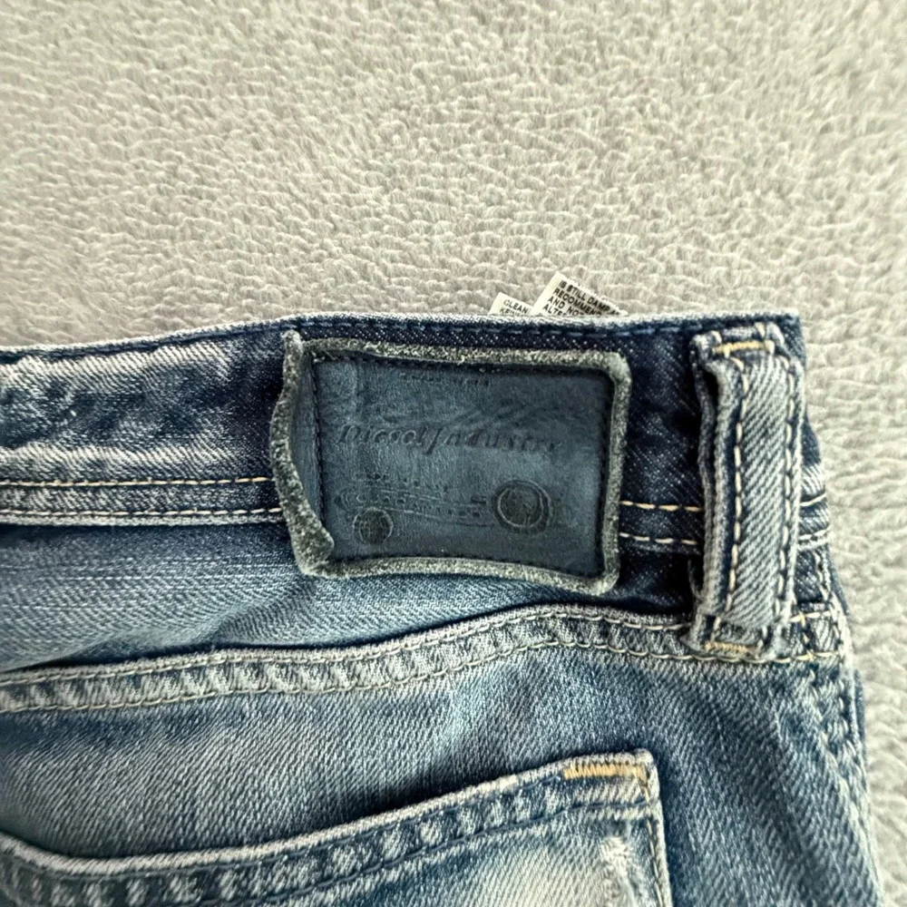 Diesel Waykee Mens 33x34 Regular Straight Jeans Blue Distressed Wash 0810L